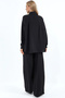 Women's Textured Shirt and Pants Two-Piece Set - Black 1413 - 5