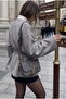 Gray Tie-Dye Detailed Comfortable Fit Cashmere Cardigan/Jacket - 7
