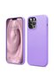 Silicone case iPhone 12 Pro Max, with microfiber, thin, protective, raised edges, light lilac