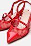 Women's patent red mesh stiletto - 3