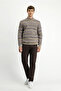 Crew Neck Regular Fit Patterned Wool Knitwear Sweater - 3