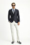 7 Drop Slim Fit Slim Fit Wool Striped Sports Italian Jacket - 3