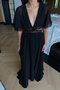 Low-Cut Waist Maxi Chiffon Dress - 3