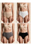 Set of 5 pairs of classic high-waisted women's panties DUNIPA, seamless, laser cut, invisible, microfiber, Multicolor (Black, Khaki, Brown, Beige, Off-white), M - 4
