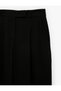 Crepe Fabric Wide Leg Black Women's Trousers 7Wak40074Uw - 8