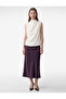 Crepe Fabric Drape Detailed High Neck Sleeveless Blouse