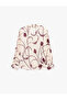 Comfortable Fit Long Sleeve Classic Collar Buttoned Floral Satin Shirt - 7