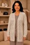 Women's Openwork Knitted Patterned Long Sleeve Knitwear Cardigan (Size 80 Width 56) - 4