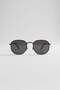 Men's Oval Metal Frame Sunglasses Black