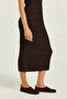 Bitter Brown Wave Patterned Midi Skirt - 2