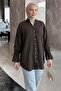 Degaje Collar Striped Shirt Y0121 - Aci Brown
