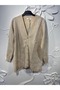 Butterfly Glitter Jacquard Knitwear Cardigan 21853 Beige