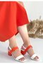 Year White Skin Orange Detailed Heeled Shoes - 3