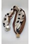 Coffee & Beige Gradient Black Polka Dot Stylish Pearl Scarf Necklace (44 cm) - 2