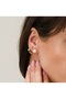 Gold Color Zircon Stone Butterfly Design Tarnish Resistant Anti-Allergic Steel Earrings - 4
