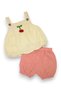 Baby Girl Cherry Detailed Summer Muslin Set, Muslin Strap Blouse and Muslin Shorts 2-Piece Set - 2