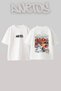Roadside Pinup Design Back Printed Cotton White Oversize T-Shirt
