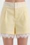 Women's Lace Detailed Lined Woven Fabric Design Shorts - 4
