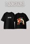 Weird Person Design Back Printed Cotton Black Oversize T-Shirt