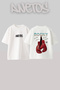 Rocky Balboa Design Back Printed Cotton White Oversize T-Shirt