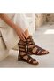 Nola Tan Genuine Leather Belted Sandals - 5