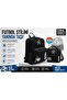Black Football Patterned Backpack 23698+Thermo Lunch Bag 22798
