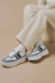 Light Blue Thick Sole Women's Sneaker – Casual, Comfortable, Modern Striped Sports Shoes - 2