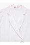 Double-Breasted Collar White Women's Shirt 6Sak60337Uw - 6