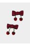Set of 2 - Kids Red Bow Hair Clips