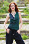 Bohemian Blouse with Crossed Neckline and Open Back - 3