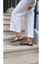 Doren Tape Detailed Ankle Buckle Women's Sandals Suede Genuine Leather 100% - 2