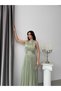 Mint Belted Pleated Crew Neck Maxi Dress - 3