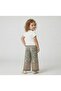 Appliqued Flower Blouse with Loose Patterned Pants Girls' Set - 2