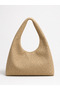 Wicker Look Women's Shopper Shoulder Bag – Soft Form Vintage Model