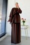 Premium Collar, Bronchial Shoulder Cape, Voile Double Suit - Brown - 5