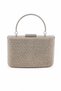 Stoned Gold Women's Evening Dress Handbag with Stone Detail and Chain Strap, Stylish Evening Event Clutch Model, Elegant - 3