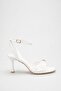 Women's Ankle Strap Black Heeled Open Toe Buckle Sandals - 2
