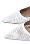 Women's Genuine Leather White Heeled Shoes - 4