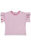 Striped Flywheel Sleeve T-Shirt for 2-5 Years Old - Pink