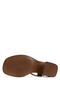 Women's Genuine Leather Tan Heeled Sandals - 4
