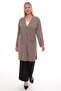 Women's Buttoned Pocketed V-Neck Casual Summer Combed Cotton Long Mother's Jacket Cardigan - 2