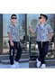 Boy's Letter Detailed Linen 3-Piece Set - Cargo Pants - Letter Printed Shirt - Sleeveless T-Shirt 3-Piece Combination for Holidays