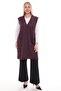 Women's Buttoned Pocketed V-Neck Casual Summer Combed Cotton Mother Long Vest - 2