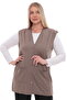 Women's Buttoned Pocketed V-Neck Casual Summer Combed Cotton Mother Vest