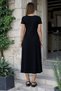 New Season Women's Short-Sleeved Open-Collar Front-Zipper Flared Midi Viscose Holiday Dress - 3