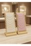 2-Piece Decorative Wooden Jewelry Organizer Stand Necklace Bracelet Accessory Organizer (Pink-Cream) Gift - 2