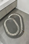 Handmade Decorative Braided Model Bathroom Set 2-Piece Mat 50X80 and 40X60 + 2 Organizer Baskets 18X18 cm - 7