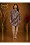 Moda Başak 100% Cotton Woven Patterned Tunic Comfortable Cut Plus Size