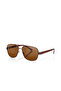 Men's Sunglasses with Metal Frame with Uv400 Protection Brown Color Plg-2133C2 - 4