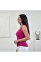 بلوزة نسائية بدون أكمام بحزام سميك، تريكو صيفي نحيف بياقة مربعة وتصميم بسيط - 3